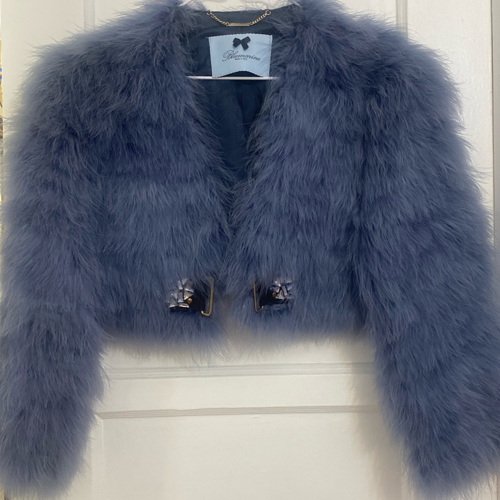 Turkey Feather Cropped Coat